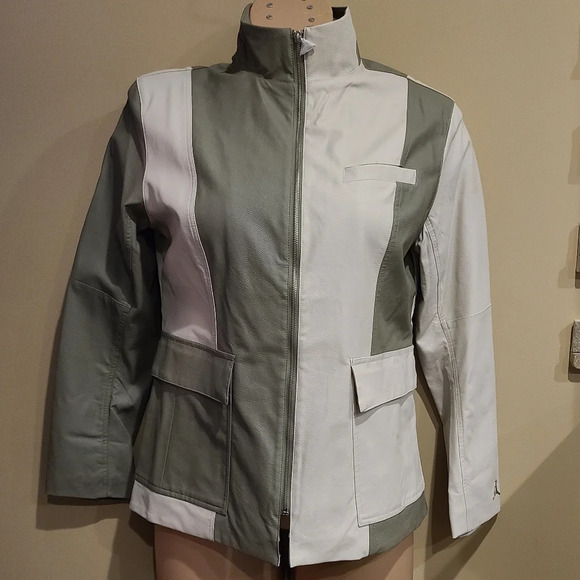 NWT Jordan Faux Leather Women's Jacket Size L zip - Picture 2 of 16